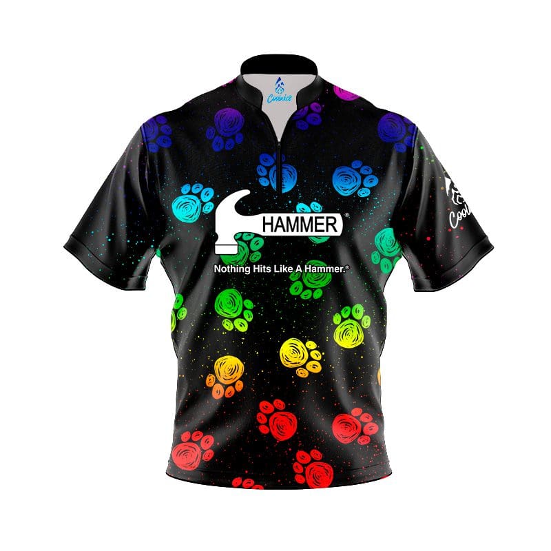 Hammer Puppy Paw Rainbow Quick Ship CoolWick Sash Zip Bowling Jersey Questions & Answers
