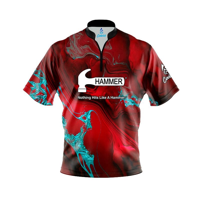 Hammer Bloody Teal Quick Ship CoolWick Sash Zip Bowling Jersey Questions & Answers