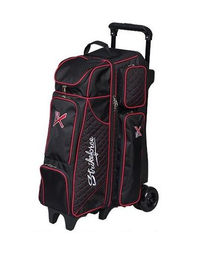 KR Strikeforce Royal Flush 4 x 4 Roller Black Red Bowling Bag Questions & Answers