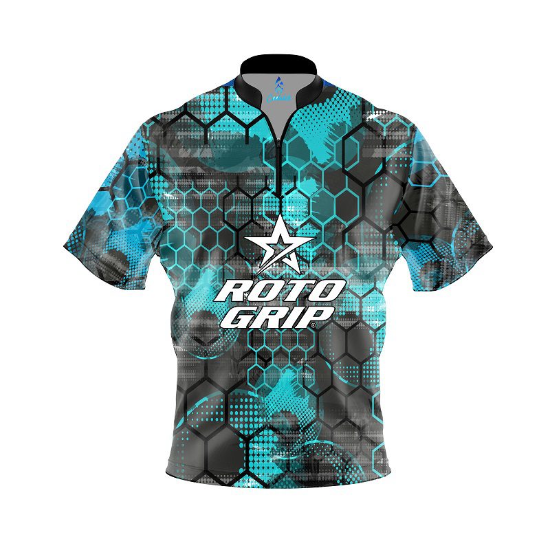 Roto Grip Teal Honeycomb Quick Ship CoolWick Sash Zip Bowling Jersey Questions & Answers