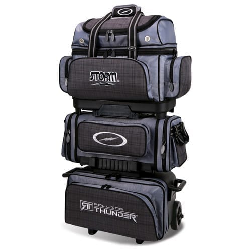 Storm Rolling Thunder 6 Ball Roller Bowling Bag Charcoal Plaid Grey Black Questions & Answers