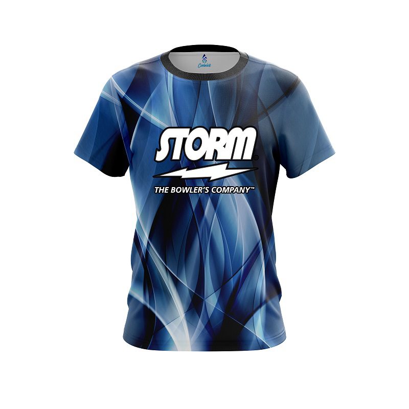 Storm Wavy Blue Swirl CoolWick Bowling Jersey Questions & Answers