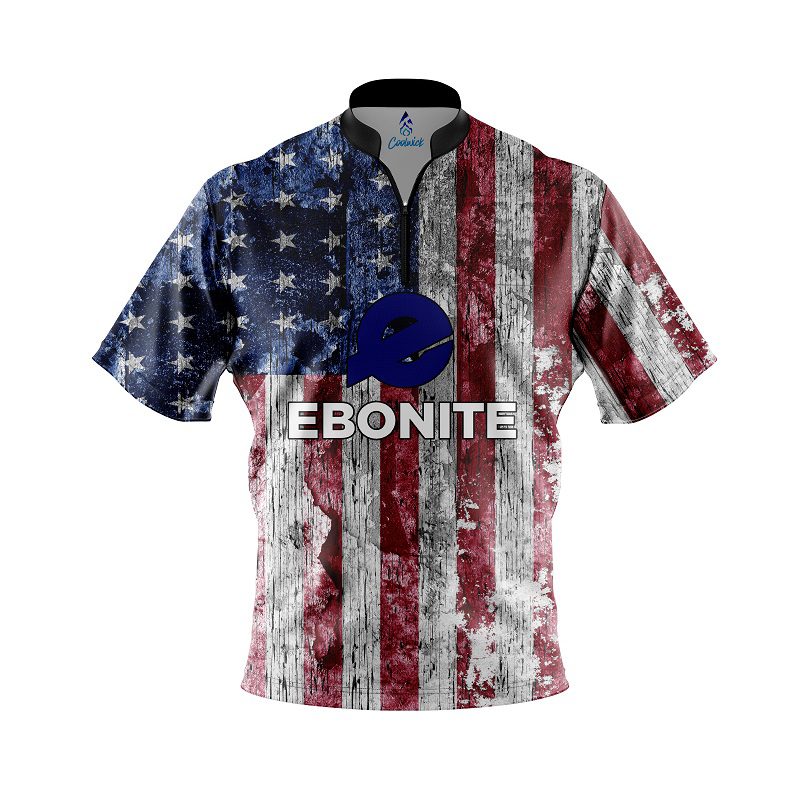 Ebonite Rustic Flag Blue "E" Quick Ship CoolWick Sash Zip Bowling Jersey Questions & Answers
