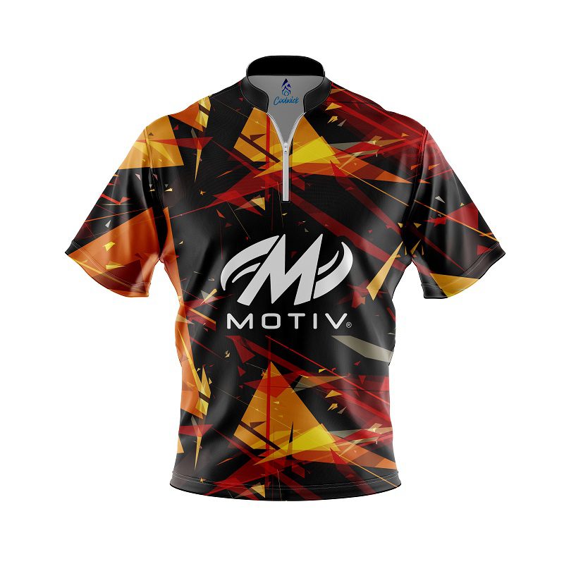 Motiv Shattered Shapes Quick Ship CoolWick Sash Zip Bowling Jersey Questions & Answers