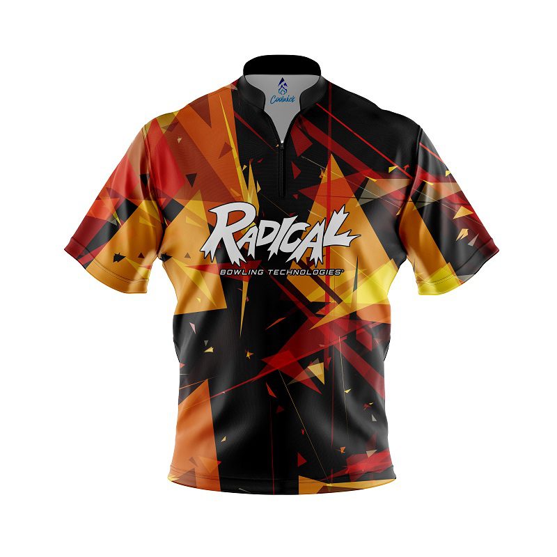 Radical Shattered Shapes Quick Ship CoolWick Sash Zip Bowling Jersey Questions & Answers