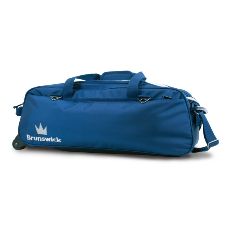 Brunswick Combat 3 Ball Triple Tote Roller Blue Bowling Bag Questions & Answers