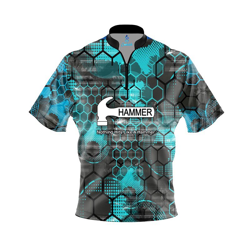 Hammer Teal Honeycomb Quick Ship CoolWick Sash Zip Bowling Jersey Questions & Answers