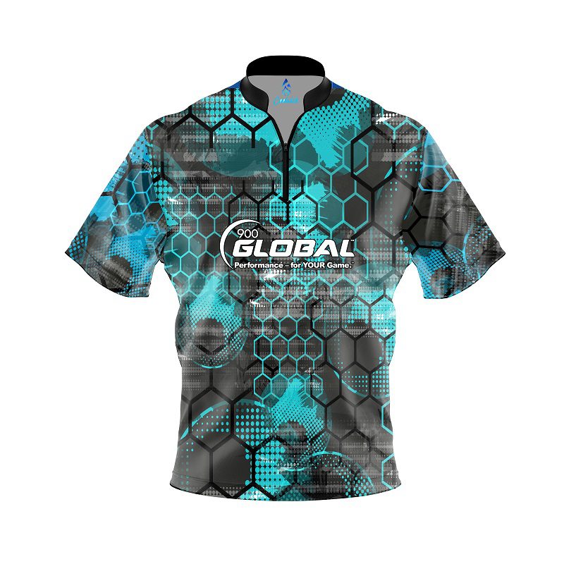 900 Global Teal Honeycomb Quick Ship CoolWick Sash Zip Bowling Jersey Questions & Answers