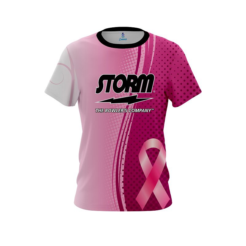 Storm Breast Cancer Pink Swirls CoolWick Bowling Jersey Questions & Answers