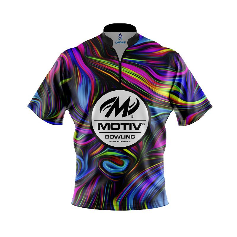 Motiv Psychedelic Swirl Quick Ship CoolWick Sash Zip Bowling Jersey Questions & Answers