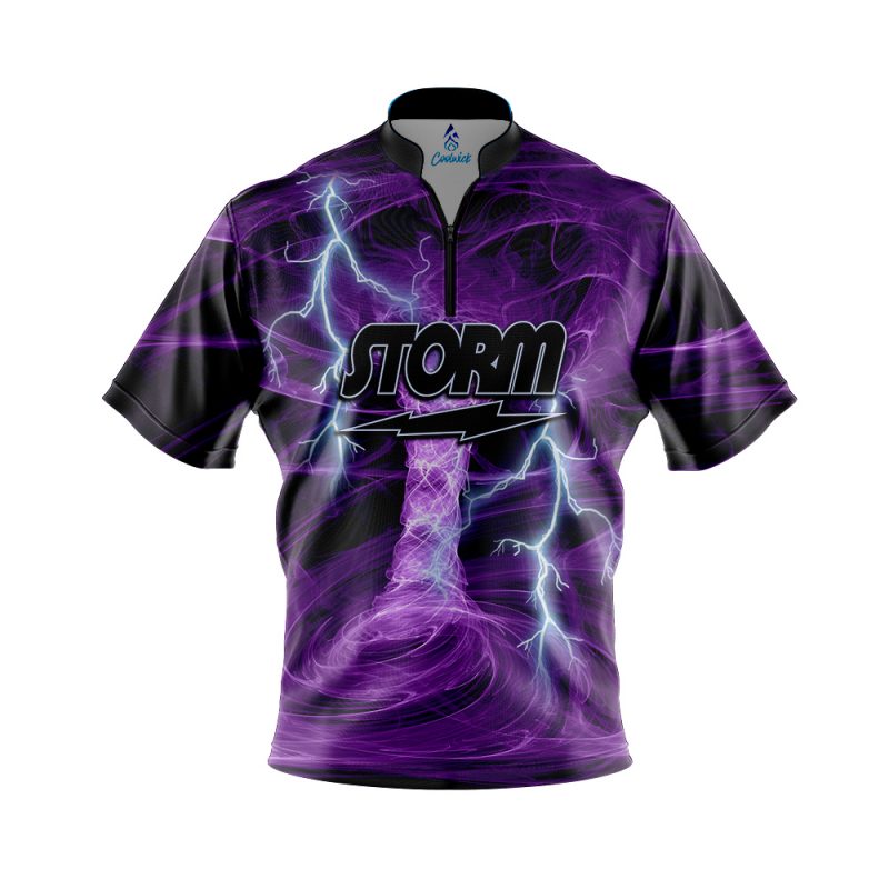 Storm Electrical Tornado Purple Quick Ship CoolWick Sash Zip Bowling Jersey Questions & Answers