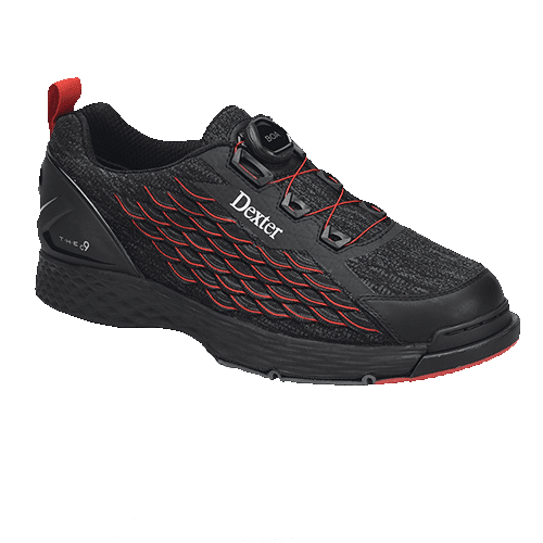 how are the Dexter Mens THE C9 Knit BOA Black Red Bowling shoes on width?