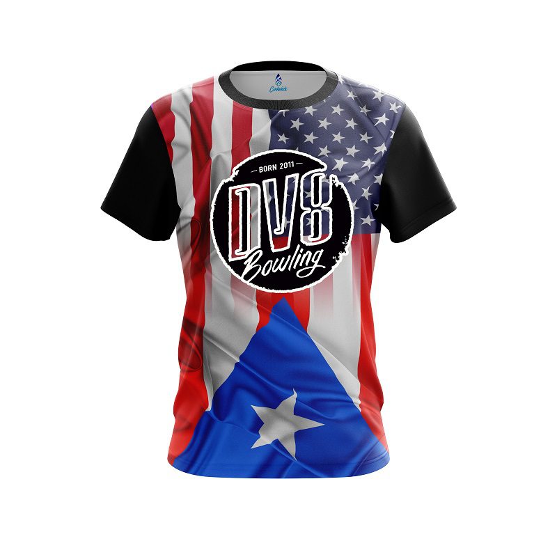 DV8 USA Puerto Rico Flag CoolWick Bowling Jersey Questions & Answers