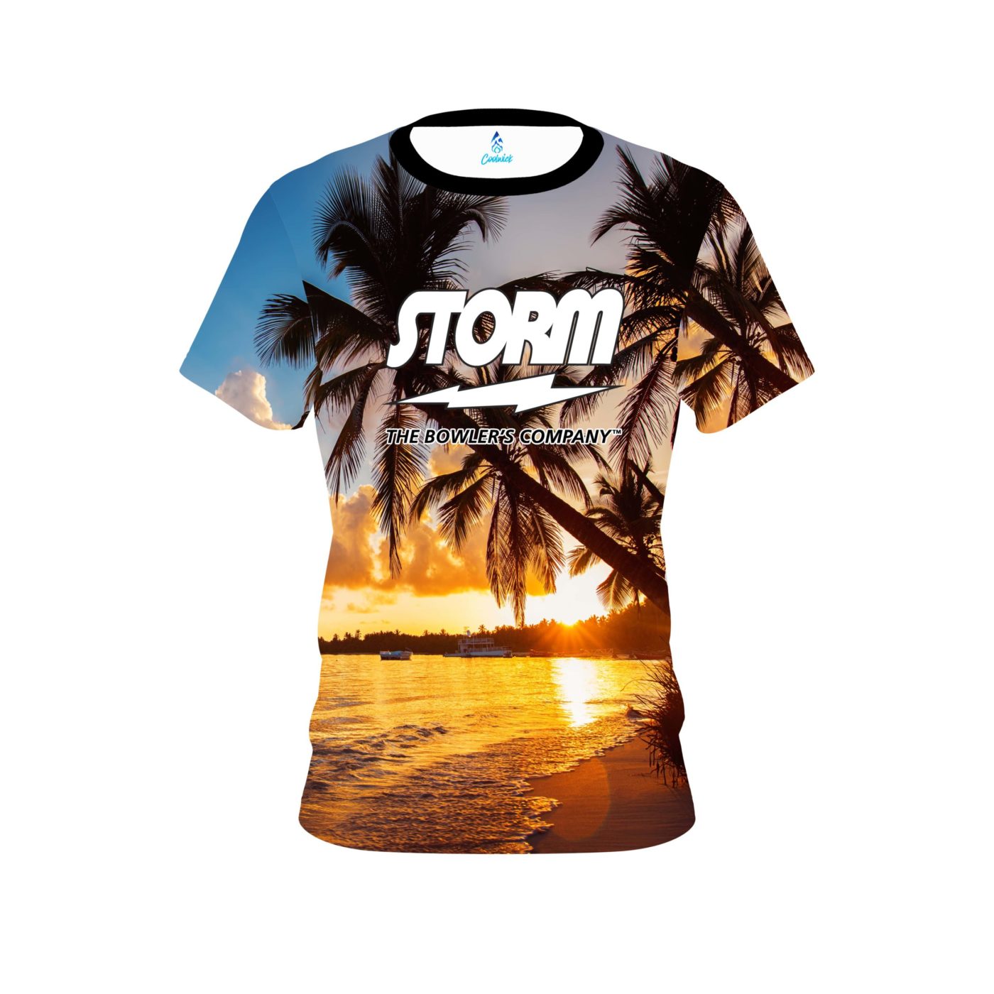 Storm Sunset Palm Trees CoolWick Bowling Jersey Questions & Answers