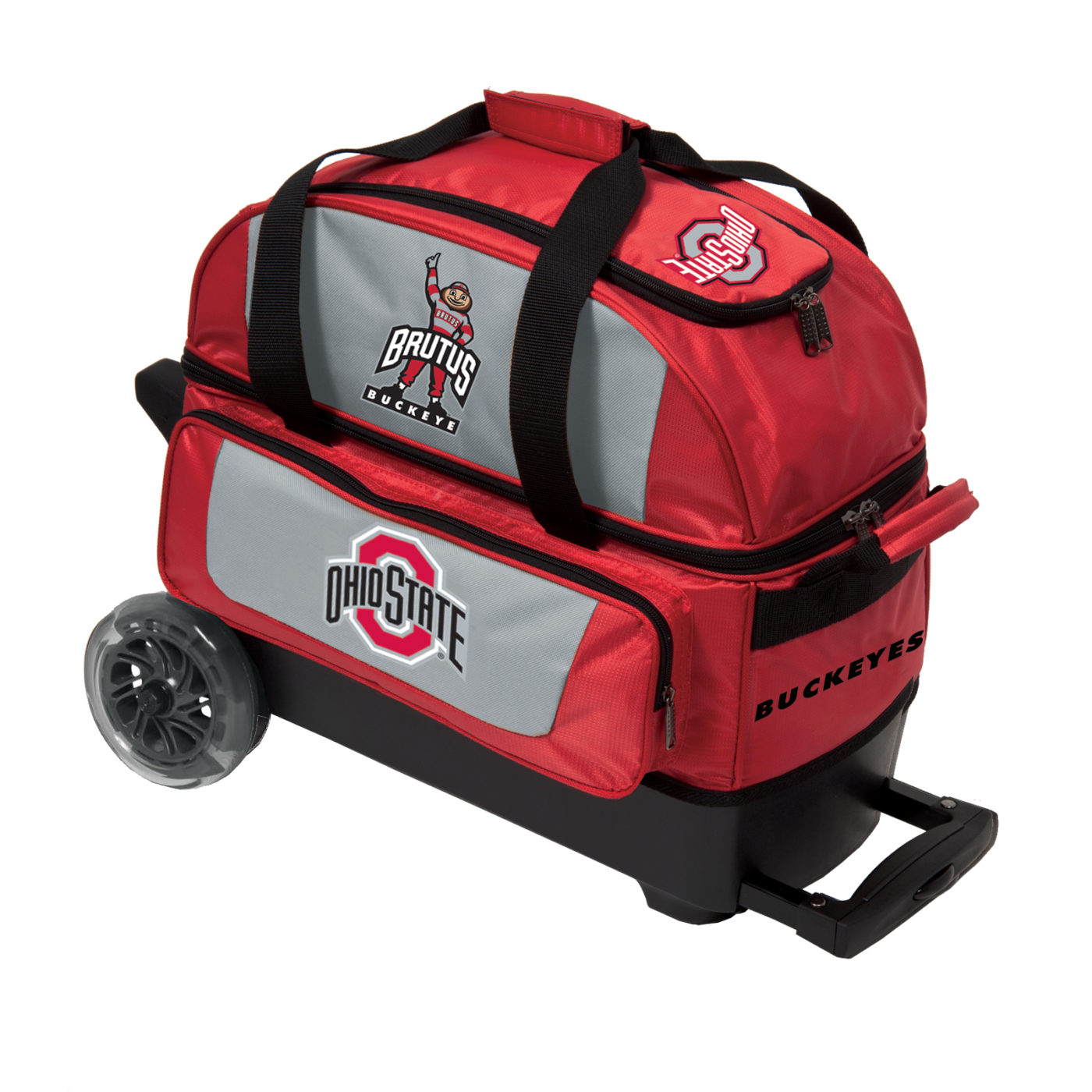 KR NCAA 2 Ball Double Roller Ohio State Buckeyes Bowling Bag Questions & Answers