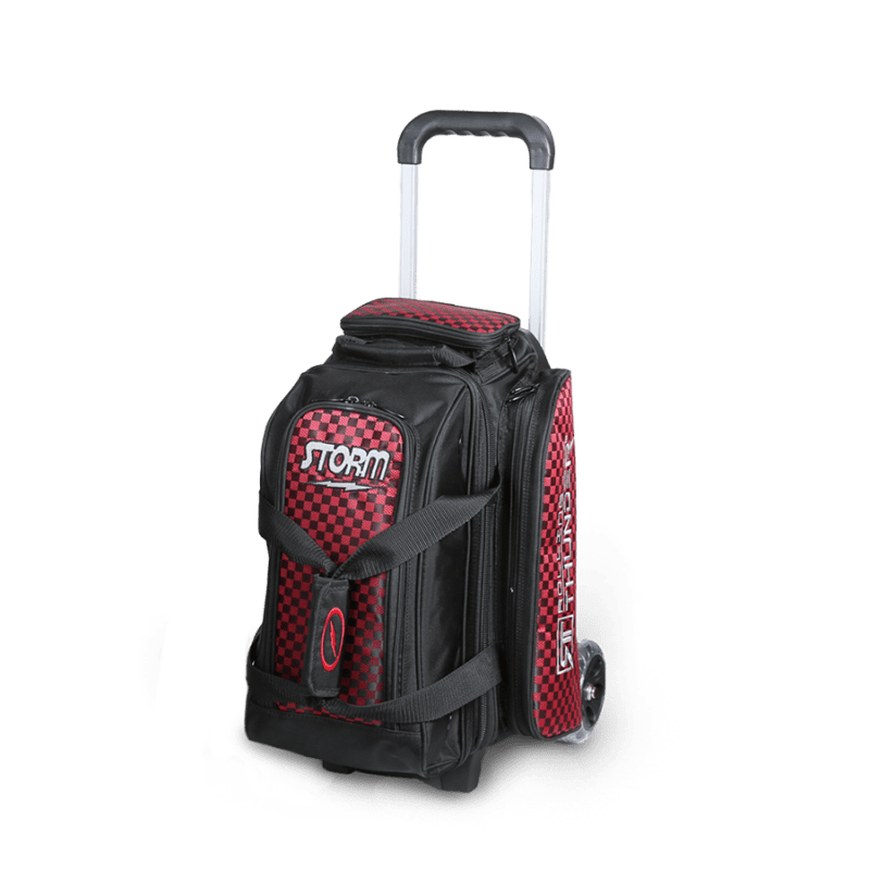 Storm Rolling Thunder 2 Ball Roller Checkered Black Red Bowling Bag Questions & Answers