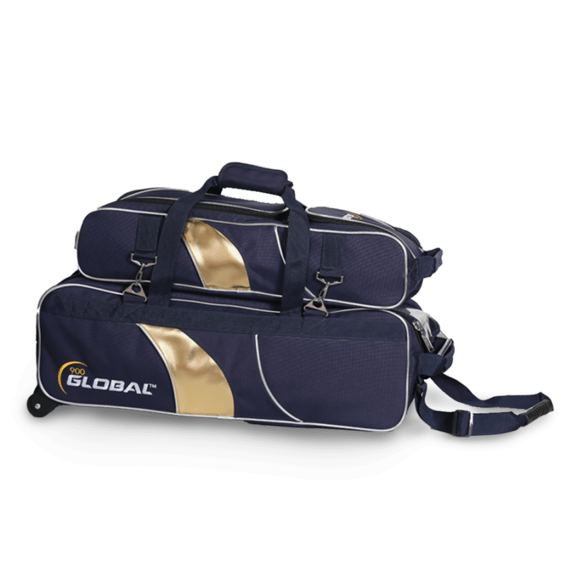 900 Global 3 Ball Deluxe Airline Roller Blue Gold Bowling Bag Questions & Answers