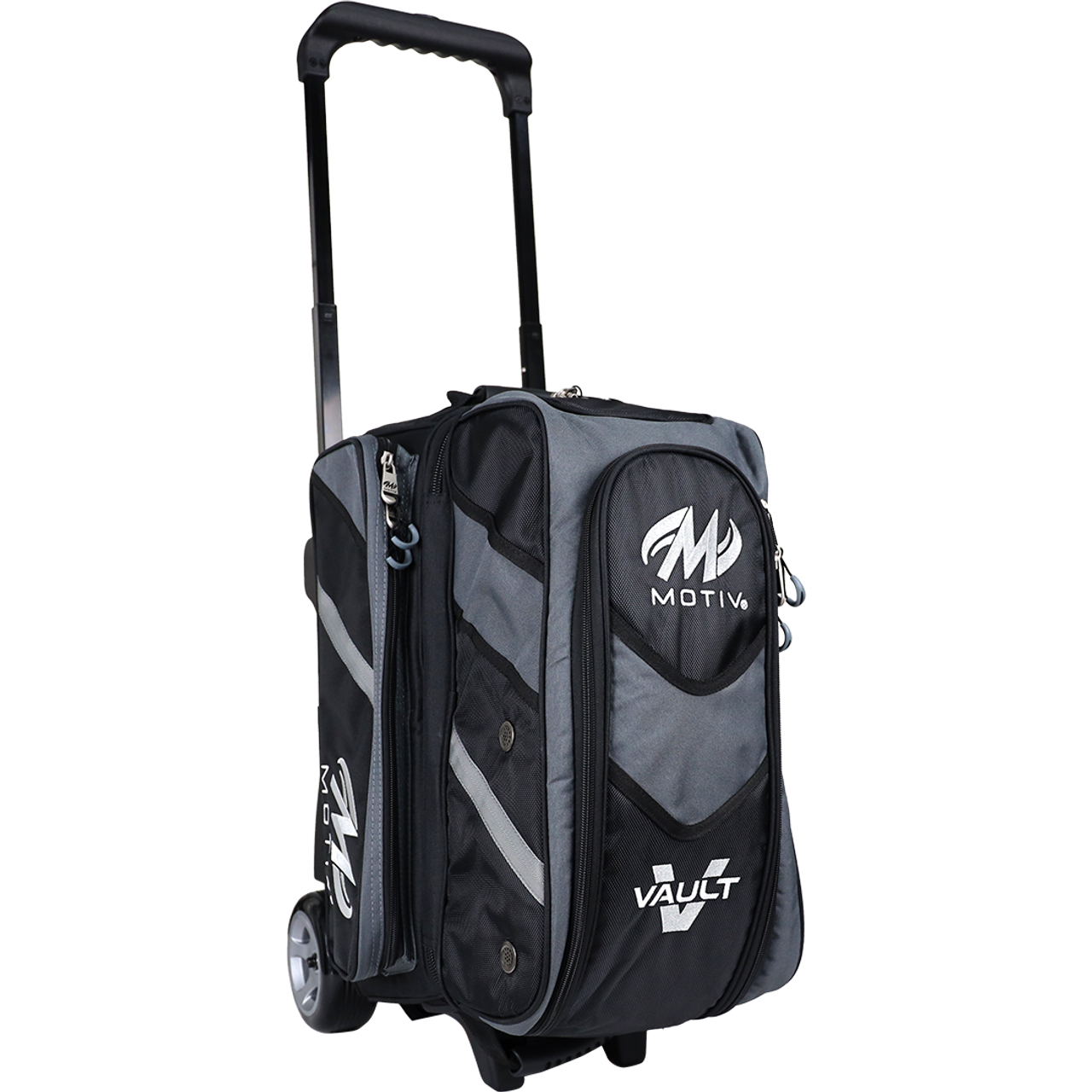 Motiv Vault 2 Ball Double Roller Covert Black Bowling Bag Questions & Answers