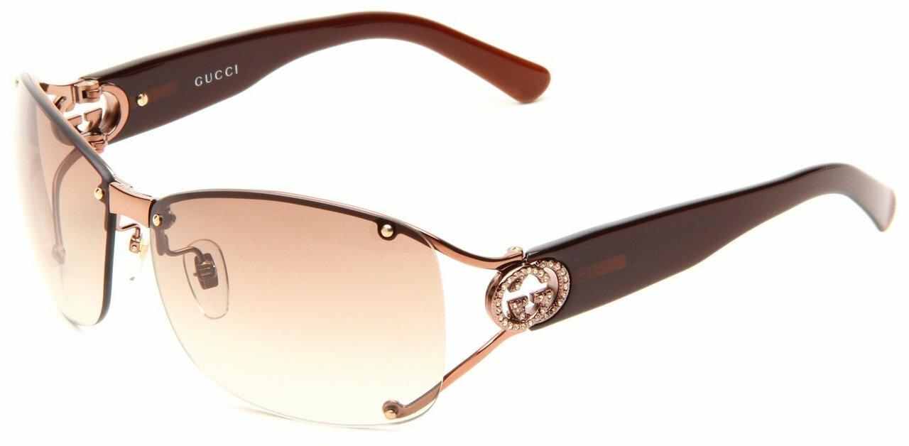 Gucci GG 2820/S Medium Brown Semi-rimless Shield Women's Sunglasses Questions & Answers